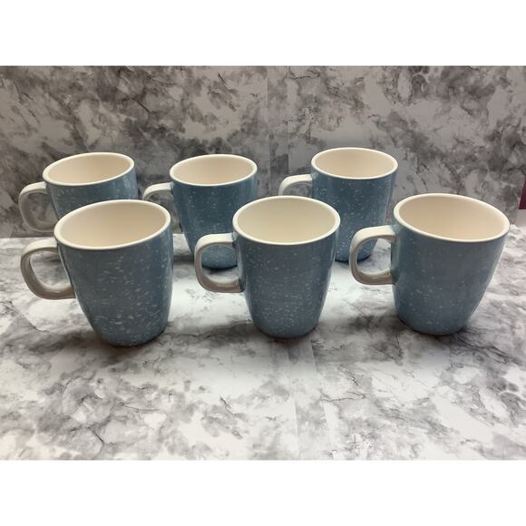 Set of Six Target Home Snowman Blue Winter Frost 12 ounce Coffee Mugs - Picture 2 of 5